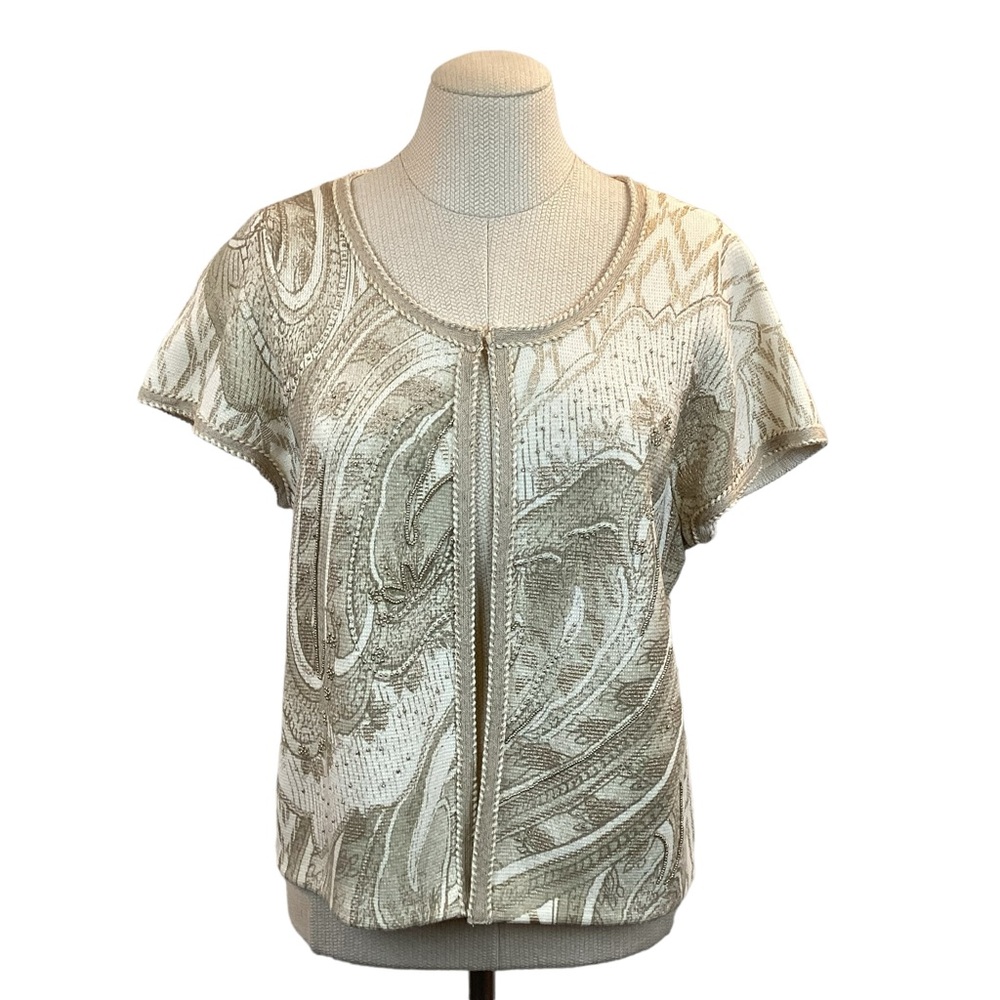 NWT Chico’s Beaded Foil Print Cardigan